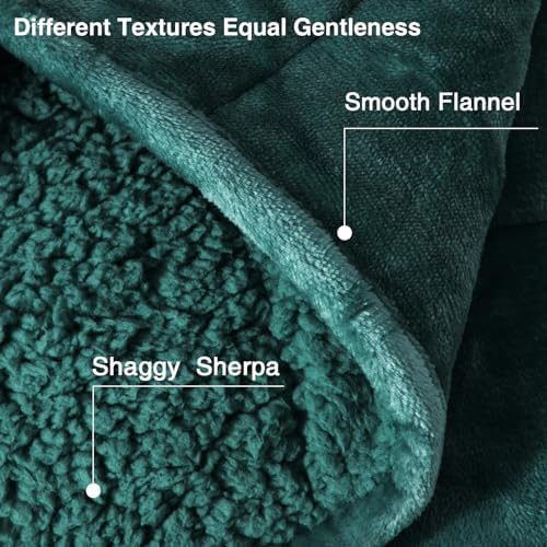 Aemicion Weighted Blanket for Adults Kids(10lbs,48"x72",Green on Both Sides) Sherpa Fleece Heavy Blanket for Sleeping Perfect for 80-110lbs, Machine Washable - Image 3
