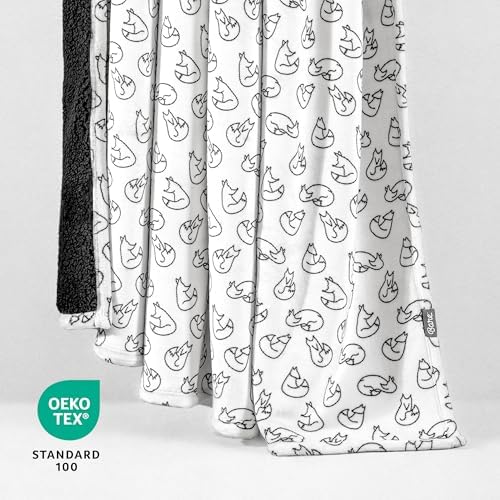 Bare Home Sherpa Fleece Blanket (Twin/Twin XL, Feelin' Foxy - Black Sherpa) - Image 3