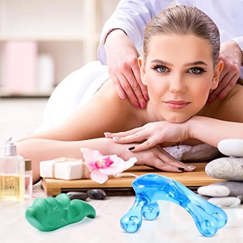 BBTO 2 Pcs Massage Tools, Deep Tissue Palm Thumb Set, Clear Style, Blue - Image 6