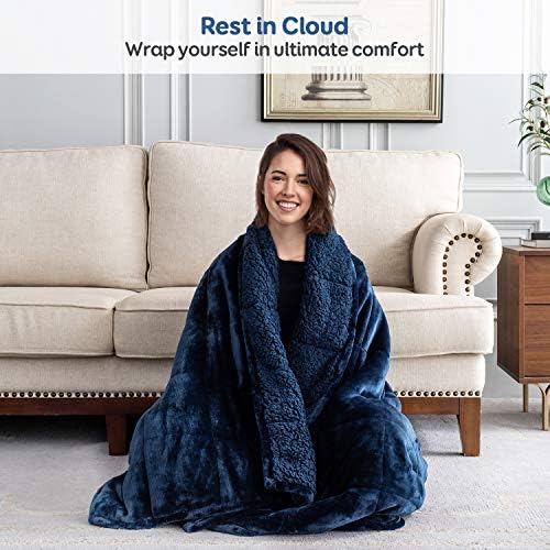 Cottonblue Fleece Weighted Blanket 15lbs for Adults Teens Twin Size 48x72in - Image 5