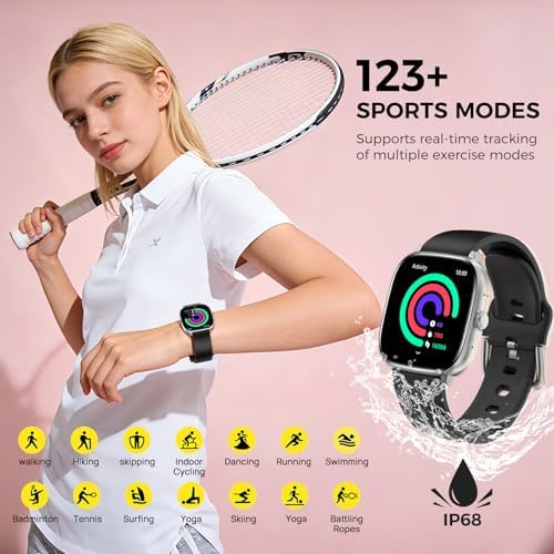 BRIBEJAT Smart Watches for Women Men, 1.75” AMOLED Touchscreen, Bluetooth Calling, Heart Rate/SpO2/Sleep Monitor, 10 Day Battery, IP68 Waterproof Finess Watch Compatible with iPhone Android (Silver) - Image 6