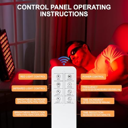 Red Light Therapy for Face and Body, Infrared Light Therapy with Timer & Remote Control, Quad Wave 660nm 850nm 630nm 940nm Near Infrared Light Therapy Panel Portable Dual Chip LED Device for Body - Image 3