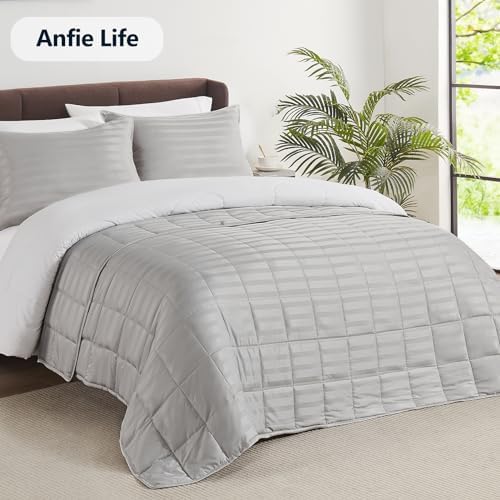 Weighted Blanket Queen Size (60"x80" 17lbs),Ultra Soft and Cozy Cooling Weighted Blanket Queen Size for Adult,Heavy Blanket with Machine Washable Soft Blanket, Light Grey - Image 6