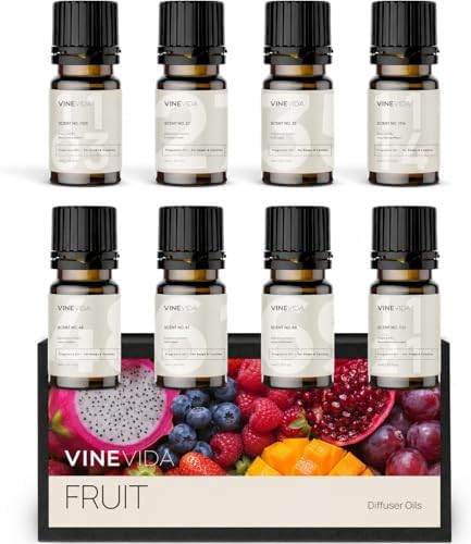 VINEVIDA Fruit Diffuser Oil Collection [Set of 8] - Scented Oil | Aromatherapy Diffuser Oils | Made in USA by VINEVIDA