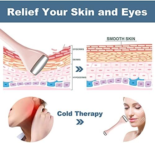 LAIKME Mini Eye Ice Roller for Eyes Puffiness - Facial Ice Roller and Mini Roller 2 in 1 - Massager for Migraine Relief Tighten Pores Under-Eye Pain Relief - Reduce Wrinkle Puffy for Face Arms (Pink) - Image 2