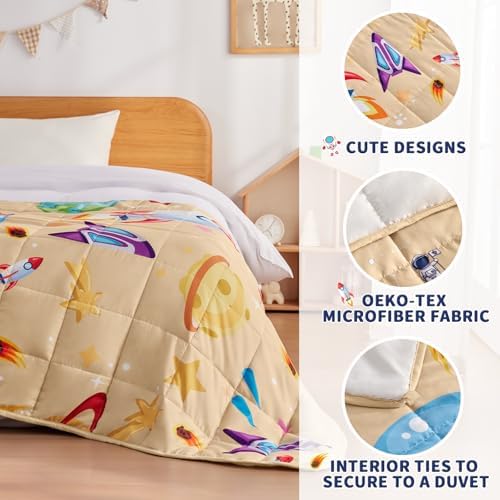 anfie Weighted Blanket(50"x60" 5lbs) Weighted Blanket Cooling Blanket for Resting,Throw Size Breathable Blanket with Premium Glass Bead(Beige Aerospace) - Image 3