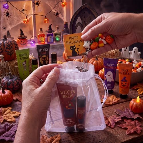 Batiyeer 10 set Halloween Gifts for Women Hand Cream and Lip Balm Set - Image 4