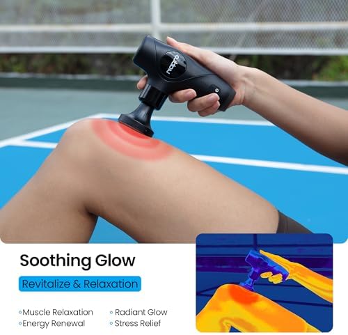 NAPRE 3-in-1 Detachable Massage Gun with Heat,Mini Massage Gun Deep Tissue with Extension Handle,Portable Handheld Percussion Muscle Massager for Back/Neck/Body,Small & Quiet,5 Heads - Image 5