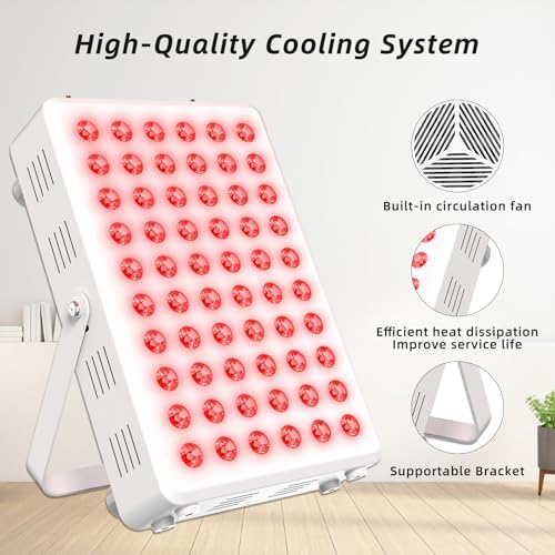 Red Light Panel for Body and Face, 660nm Red 850nm and Near Infrared, Remotcontrol 60 LEDs Red Light Therapy Panel, Used to Promote Sleep, Improve The Body, Relieve Muscle Fatigue - Image 2