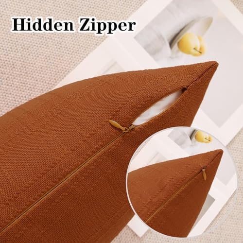Kevin Textile Outdoor Waterproof 14”x36” Pillow Cover 1 Pack, Burnt Orange - Image 3