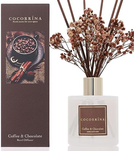 Cocorrína Reed Diffuser Sets - Coffee & Chocolate Scented Diffuser with Sticks Home Fragrance Reed Diffuser for Bathroom Shelf Decor - Image 2