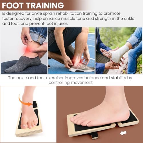 Adjustable Ankle Balance Board for Strength & Stability Training, Wooden Foot Strengthener with 3 Balance Bars, Non-Slip Balance Trainer for Ankle Mobility, Home & Gym Exercise - Image 5