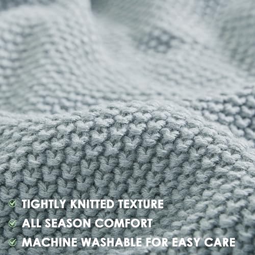 INK+IVY Bree Knit All Season Blanket for Summer, King, Light Blue - Image 3
