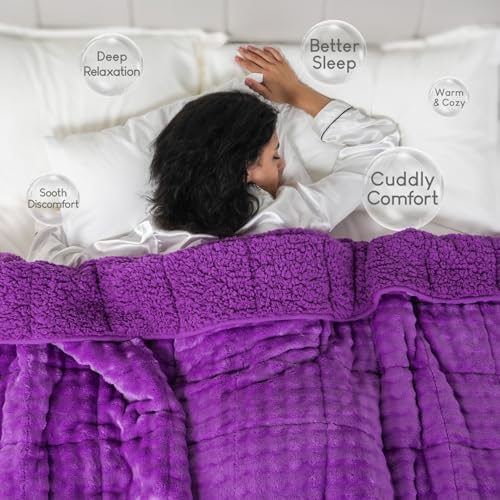 Cottonblue Weighted Blanket 15lbs for Adults Queen Size 60"x80" Soft Sherpa - Image 2