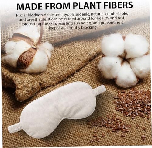 Eye Masks for Sleep, Beige Organic Cotton Sleep Mask Lightweight Elastic Eye Mask for Men Women Sleeping, Traveling - Image 6