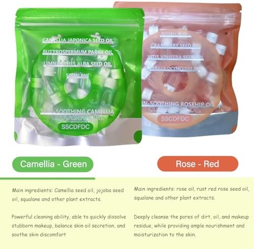 Cleansing Oil Mini Travel-Friendly, Natural Makeup Remover Portable 20pcs Gentle Moisturizing Cleansing Oil for All Skin Types, Travel with (Camellia) - Image 4