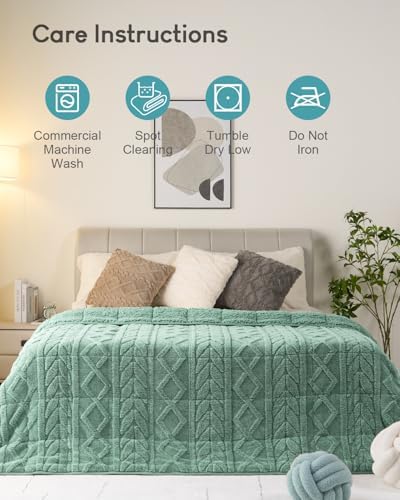 Cottonblue Jacquard Weighted Blanket for Adults Queen Size 20 lbs 60x80 in - Image 6