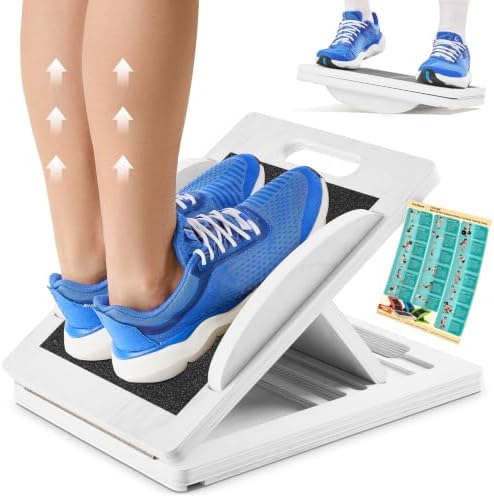 Slant Boards for Exercise, Wooden Slant Board, Calf Stretch Board with 7 Incline Angles, Velour Board, Balance Board & Calf Stretcher, Portable Incline Board for Physical Therapy, Ankle Mobility, Heel & Knees by ZocoSquat