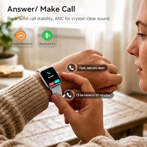 Tensky Smart Watch for Women, 1.85" HD AMOLED Fitness Tracker (Answer/Call) with 24/7 Heart Rate/Sleep/SpO2 Monitor for iPhone & Android, 120+ Sports Modes Smartwatch with IP68 Waterproof - Image 3