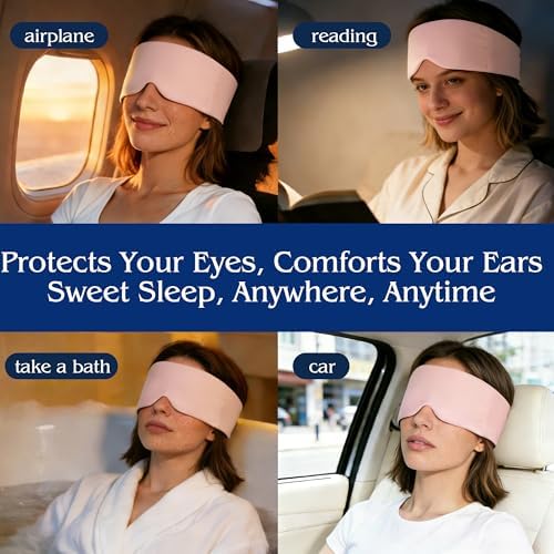 Weighted Sleep Mask for Side Sleepers, 100% Blackout Eye Mask for Sleeping with Adjustable Strap, Dual-Sided Cooling Silk & Warm Cotton Blindfold, Zero Pressure Eye Cover for Travel, Nap & Yoga - Image 7