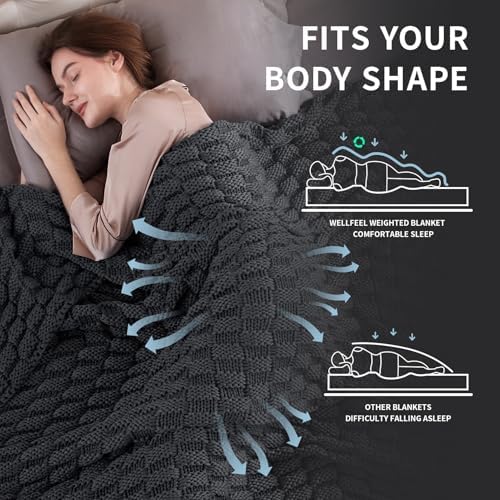 Knitted Weighted Blanket for Adult, No Beads Heavy Blanket 60"x80" 20lbs - Image 3