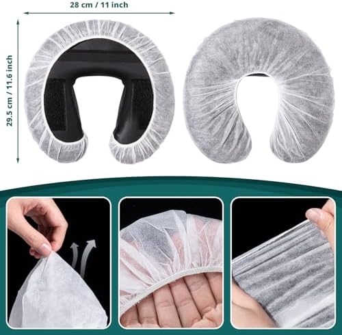 100PCS Disposable Fitted Face Cradle Covers, Soft Massage Face Covers - Image 5
