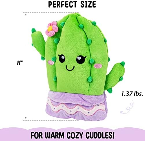 Cactus Microwavable Unscented Heating Pad for Women and Kids- Cute Soft Cozy Pillow Plush Heatable Warm Stuffed Animals - Kawaii Hot and Cold Plushie Food Toy - Cactus Gifts for Girls and Boys - Image 6