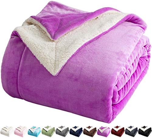LBRO2M Sherpa Fleece Bed Blanket Super Soft Plush Warm Throw Twin 65"X90" by LBRO2MBedding