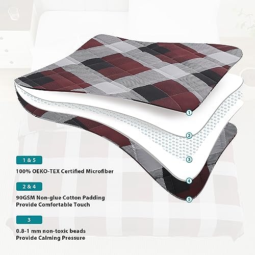 L'AGRATY Weighted Blanket - 60"x80" 15lbs Cooling Breathable Heavy Blanket Microfiber Material with Glass Beads for Adult All-Season Summer Fall Winter Soft Thick Comfort - Image 5