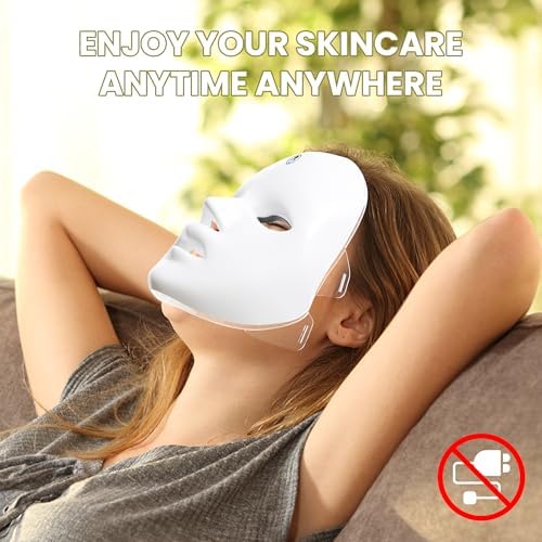 7-1 Colors Red Light Therapy For Face，LED Facial Skin Care Mask,Red Light Mask for Face, LED Facial Mask Light,Salon or Home,White. - Image 6