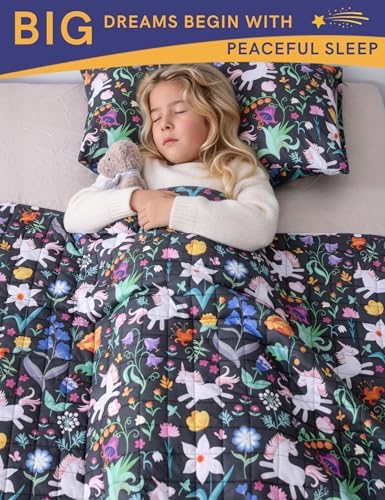 YnM Weighted Blanket Twin(48"x72" 15lbs) Washable Soft Heavy Blanket Throw for All-Season Weighted Blanket for Sleeping,Throw Size Breathable Blanket with Premium Glass Bead(Unicorn) - Image 5