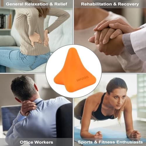 Manual Trigger Point Massage Tool Small Massager Ball 3″×2.6″ Orange - Image 5