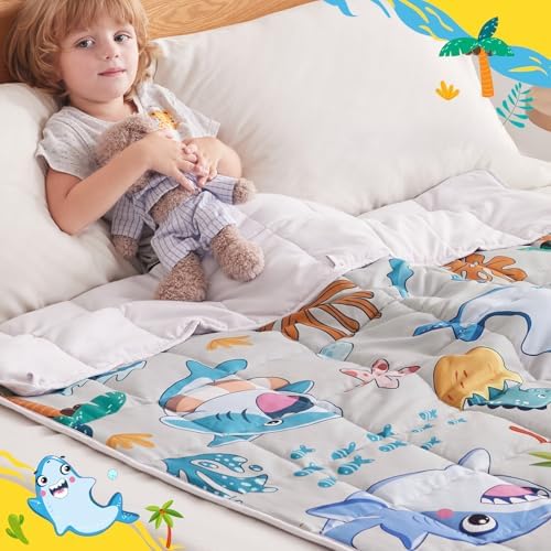anfie Weighted Blanket (36"x48" 3lbs) Weighted Blanket Cooling Blanket for Resting,Throw Size Breathable Blanket with Premium Glass Bead(White Shark) - Image 3