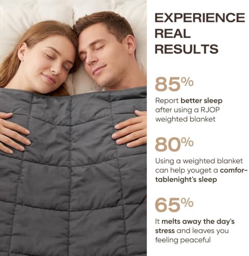 RJOP Cooling Weighted Blanket for Adults (15lbs, 60"x80") Heavy Blanket with Premium Glass, Queen Size Perfect for 190-210 lbs, Soft Breathable, Dark Grey - Image 3