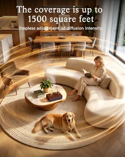 Waterless Oil Diffuser with Wood Base, Tempered Glass Bulb, 3 Color Light - Image 4