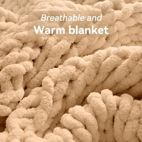 Negwoo Chunky Knit Throw Blanket, Knitted Throw Chenille Yarn, 30"*40" - Image 6
