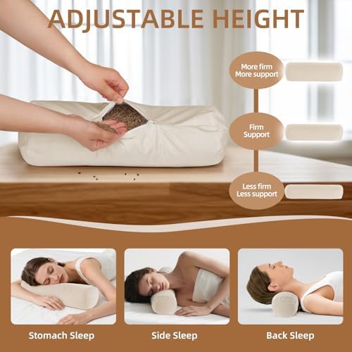Adjustable Buckwheat Neck Pillow - Cervical Roll to Relieve Tension - Image 3