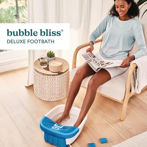 HoMedics Bubble Bliss Deluxe Foot Spa with Heat Massaging Arch, 3 Acupressure Attachments, Splash Guard, Raised Nodes Creates Bubbles, Improves Circulation, Soothe Tired Muscles - Image 2