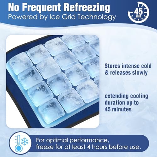 45-Minute Knee Ice Pack Wrap with Advanced Ice Grid Gel, Long-Lasting Ice Pack for Knees, Calves, Elbows, Flexible & Reusable Gel Ice Pack with Cold Compress for Workout Recovery- Fits Most Sizes - Image 5