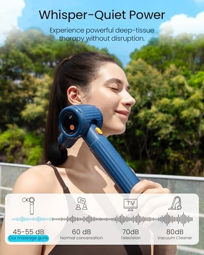 NAPRE Massage Gun with Extension Handle and 3 Adjustable Angles,Deep Tissue Back Massage for Neck/Shoulders/Waist/Legs/Body Pain Relief,Handheld Percussion Muscle Massager with Portable Case,Blue - Image 6