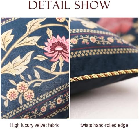 patdrea Designer Velvet Throw Pillow Cover,Set of 2,12"x20"-OldgardenC - Image 4