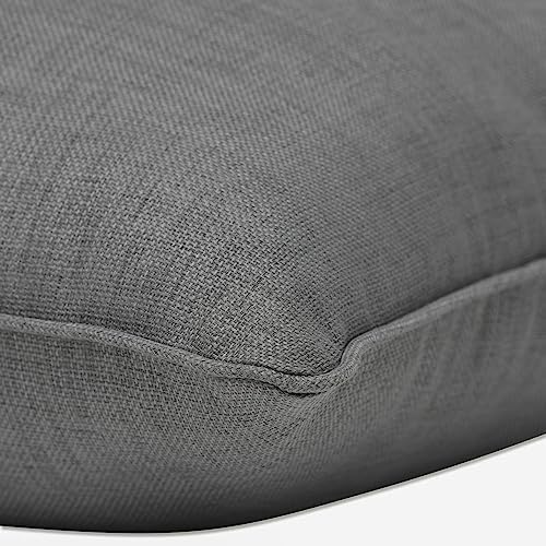 Pillow Perfect Rave Solid Indoor/Outdoor Lumbar Pillow Plush Fill, Weather and Fade Resistant, Lumbar - 11.5" x 18.5",, Grey, 2 Count - Image 3