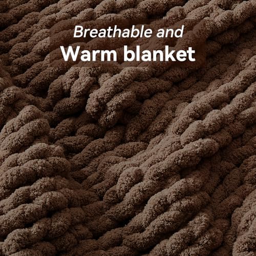 Negwoo Chunky Knit Throw Blanket, Knitted Throw Chenille Yarn, 50"*60" - Image 3