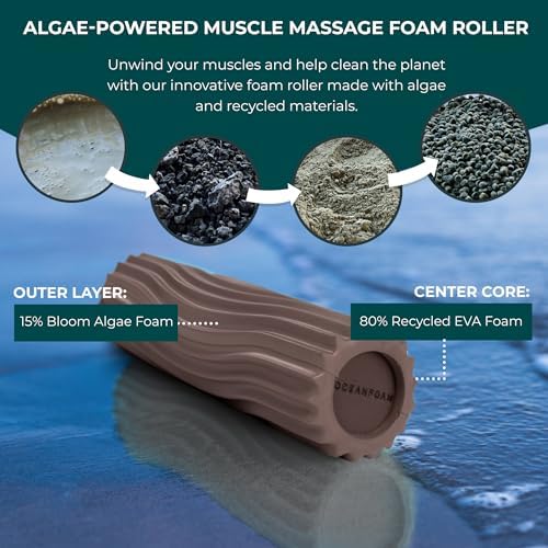 Oceanfoam Ripple Travel Foam Roller (11" x 3.35") Firm Mini Foam Roller for Physical Therapy, Deep Tissue Massage, Back Pain - High Density, Ergonomic Wave Textured - Yoga, Exercise (Espresso) - Image 6