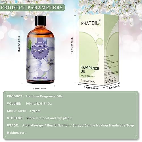 PHATOIL 3.38FL.OZ Freesia Fragrance Oils for Aromatherapy, Essential Oils for Diffusers for Home, Perfect for Diffuser, DIY Candle and Soap Making, DIY Scented Products - 100ml - Image 5