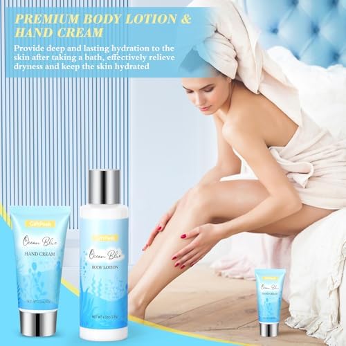 Birthday Gifts for Women, Ocean Scented Relaxing Spa Gift Baskets for Women Mom Her Wife Sister Friends Coworker Employee, Self Care Bath and Body Gift Set for Mothers Day Birthday Inspirational Gift - Image 4
