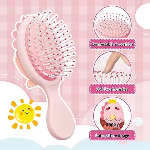 Toddler Detangler Massage Hair Brush with Air Cushion for Thin Kids Hair - Pink - Image 3