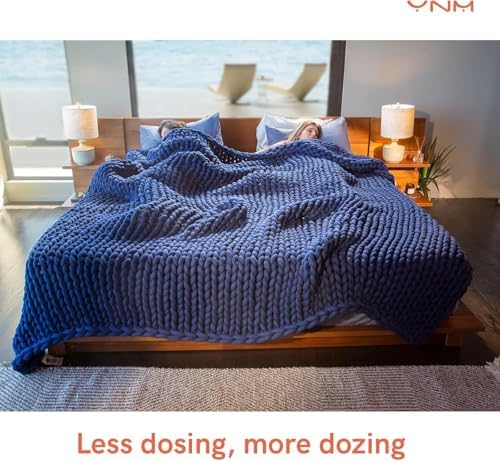 YnM Velvet Weighted Blanket, Handmade Chunky Knitted Design, Soft and Cozy, Temperature Regulating and Breathable, Machine Washable Throw for Sleep or Home Decor (Black, 85x103 Inch, 30lbs) - Image 6