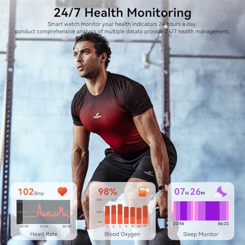 Smart Watch for Men - 1.85" HD 2026 Upgraded Fitness Tracker Bluetooth Call and Text Smartwatch with 7 Day Battery 5 ATM Waterproof Heart Rate Sleep Monitor 130+ Sport Modes for Android & iOS (Black) - Image 4