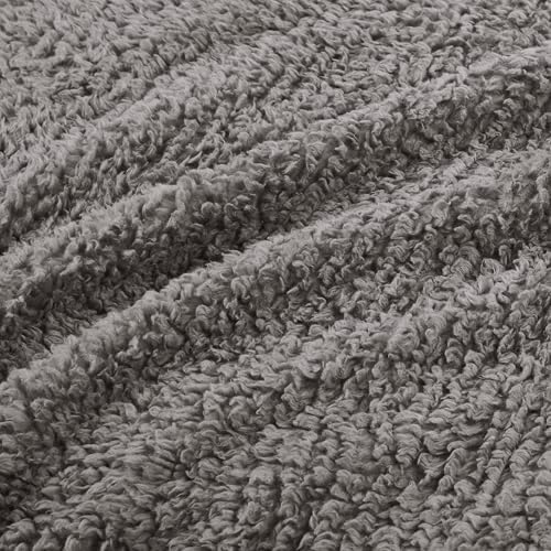Woolrich Burlington Berber Blanket Super Soft, Cozy Lightweight Cover with Luxurious Velvet Binding, Modern Trendy All Season Bedspread Bedding-Set, Twin: 66x90, Grey - Image 6